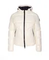 Herno Shiny Padded Down Jacket With Hood And Elasticated Cuffs In White
