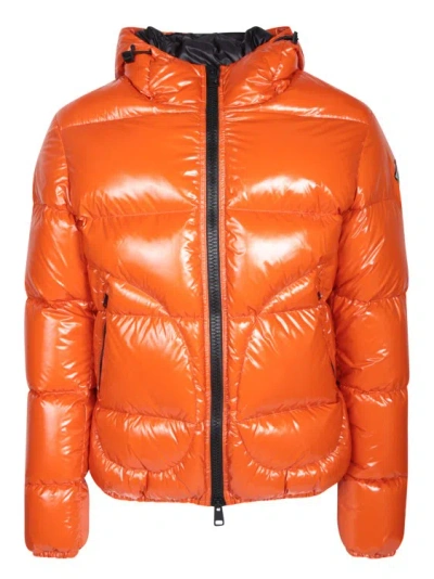 Herno Padded Gloss Bomber Jacket In Orange