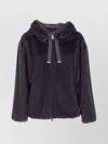 Herno Bomber Style Hooded Jacket With Drawstring Detail In Black