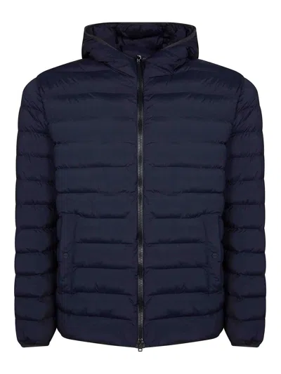 Herno Piumino In Nylon Stretch Blu Navy Uomo In Black