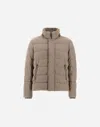 Herno Bomberjacke Aus Suede Effect In Taubengrau
