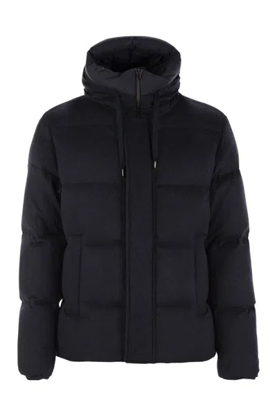 Herno Bomper Uin Cashmere And Silk Down Jacket In Black