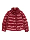 Herno Bordeaux High-collar Puffer Jacket With Cropped Fit In Red