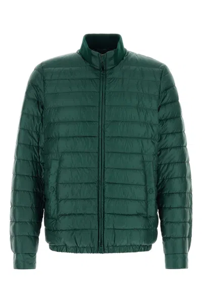 HERNO BOTTLE GREEN NYLON DOWN JACKET