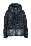 Herno Bouclé Down Jacket - Blue In Black