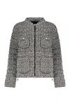 Herno Bouclé Knit Down Jacket In Gray