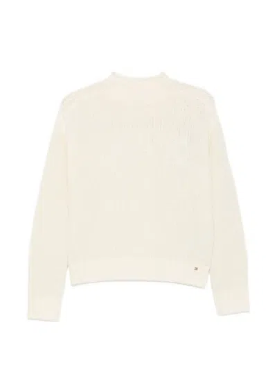 Herno Bouclé Ribbed-trim Sweater In White