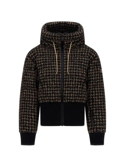 HERNO BOUCLÉ-KNIT HOODED JACKET