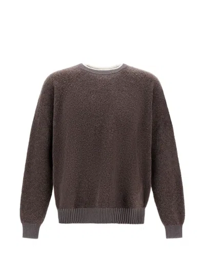 Herno Bouclé-knit Sweater In Braun