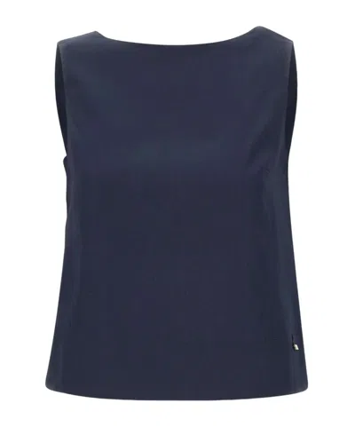 Herno Bow-back Sleeveless Top In Blue
