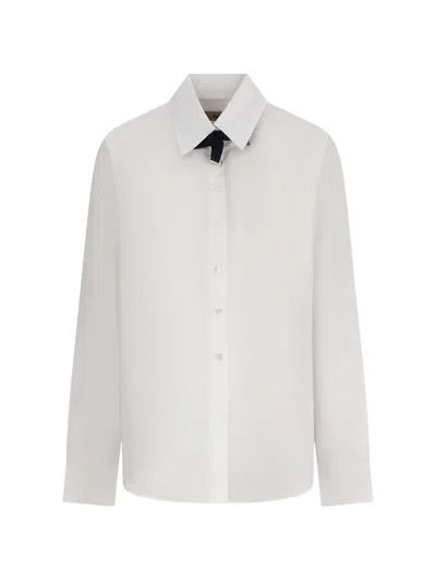 Herno Bow-detail Poplin Shirt In Multi