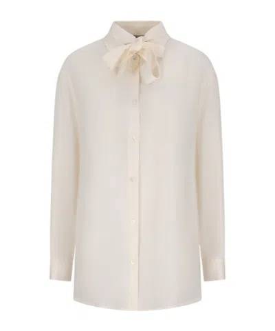 Herno Bow-detail Shirt In Neutral
