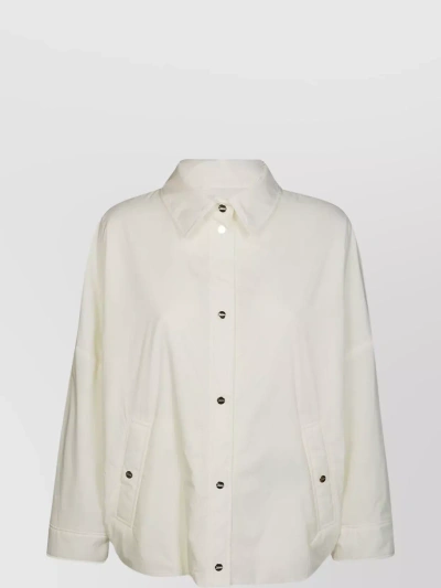 Herno Box Jacket With Patch Pockets And Collar In White