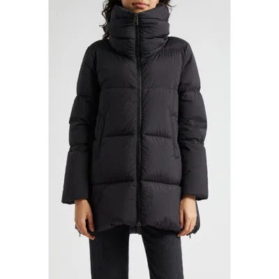 Herno Box Quilted Water Resistant Down Coat In Black