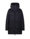Herno Boxy Black Down Jacket With Padded Collar And Quilted Design In Blue