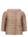 Herno Boxy Brown Quilted Coat In Brown