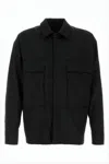 Herno Boxy Cropped Black Nylon Jacket With Classic Collar In Black
