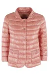 Herno Boxy Fit Quilted Puffer Jacket In Pink