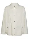 Herno Boxy Relaxed-fit White Overshirt With Snap Button Closure In White