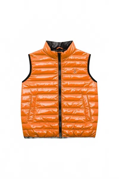 Herno Kids' Boys Glossy Puffer Vest In Orange