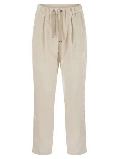 Herno Bright Corduroy Resort Trousers In Neutral