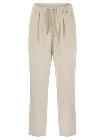 Herno Bright Corduroy Resort Trousers In Neutral