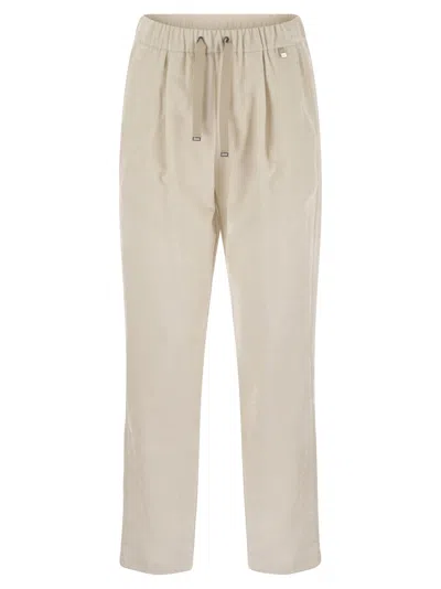 Herno Women Bright Corduroy Resort Trousers In Neutral