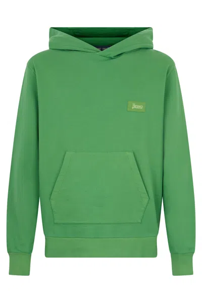 Herno Bright Green Sweatshirt With Hood