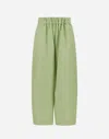 Herno Bright Linen Trousers In Light Green
