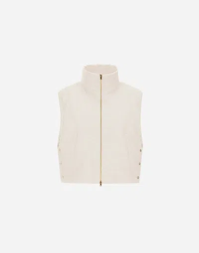 Herno Bright Linen Vest In Chantilly
