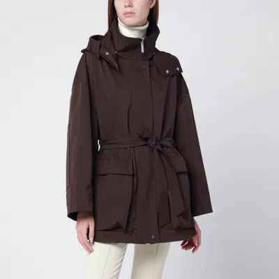 Herno Short Laminar Coffee-colored Parka Women In Brown