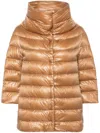 Herno Aminta Nylon Cape In Brown