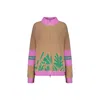 Herno Zip-up Leaf-pattern Cardigan In Neutral