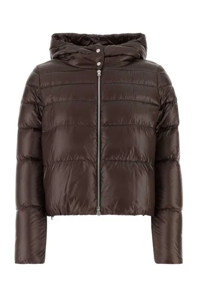 Herno Brown Cropped Down Jacket