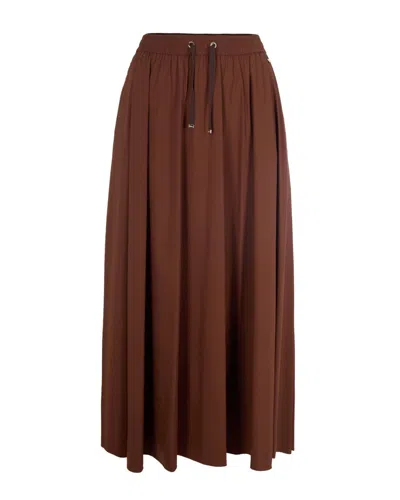 Herno Brown Flared Maxi Skirt