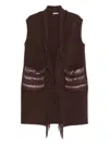 Herno Beige Warmy And Nylon Waistcoat In Brown
