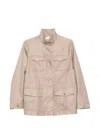 Herno High Collar Jacket Buttoned Cuffs Pockets In Brown