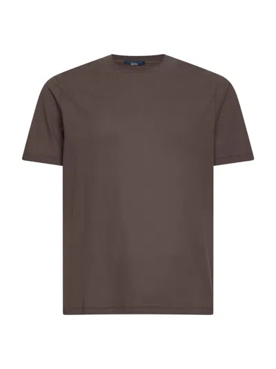 Herno Brown Lightweight Crepe Voile Jersey T-shirt In Purple