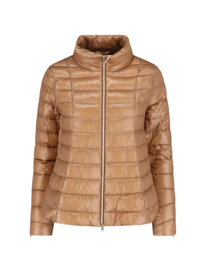 Herno Brown Lightweight Down Puffer Jacket For Women