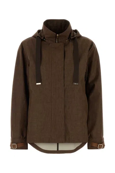 Herno Brown Linen Blend Jacket