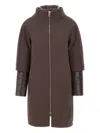 Herno Detachable-panels Virgin-wool Coat Clothing In Brown