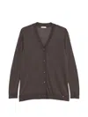 Herno Button-front Long-sleeve Knit Top In Brown