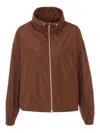 Herno Brown Solid Turtle Neck Jacket In Brown