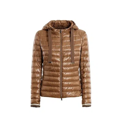 HERNO HERNO BROWN POLYAMIDE SHELL WOMEN'S JACKET