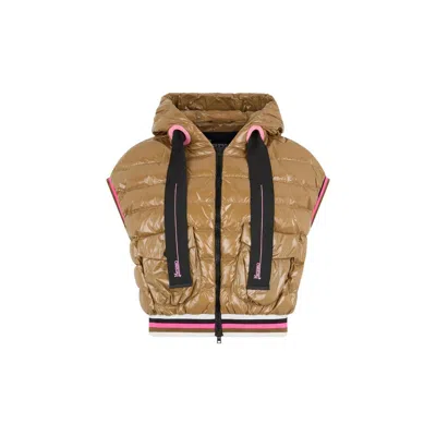 HERNO HERNO BROWN POLYAMIDE SLEVELESS WOMEN'S JACKET