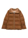 Herno Quilted Fur-trimmed Jacket In Brown