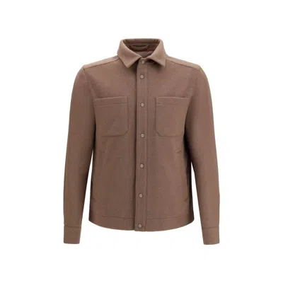 HERNO BROWN POLYESTER JACKET