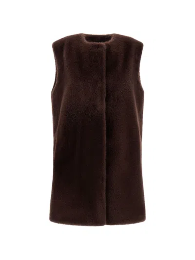 Herno Brown Polyester Long Vest