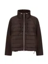 Herno Dark Brown High Neck Drawstring Double-slider Zip Polyester Down Jacket In Brown