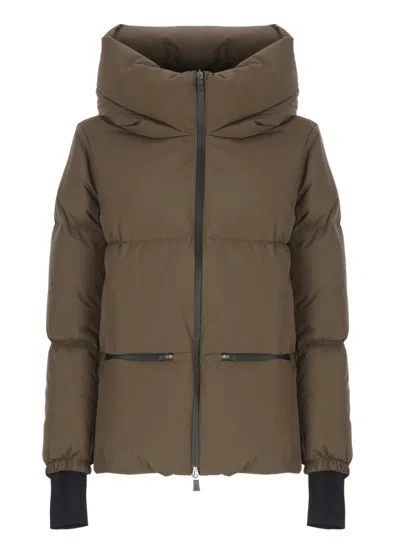 HERNO HERNO BROWN QUILTED DOWN JACKET